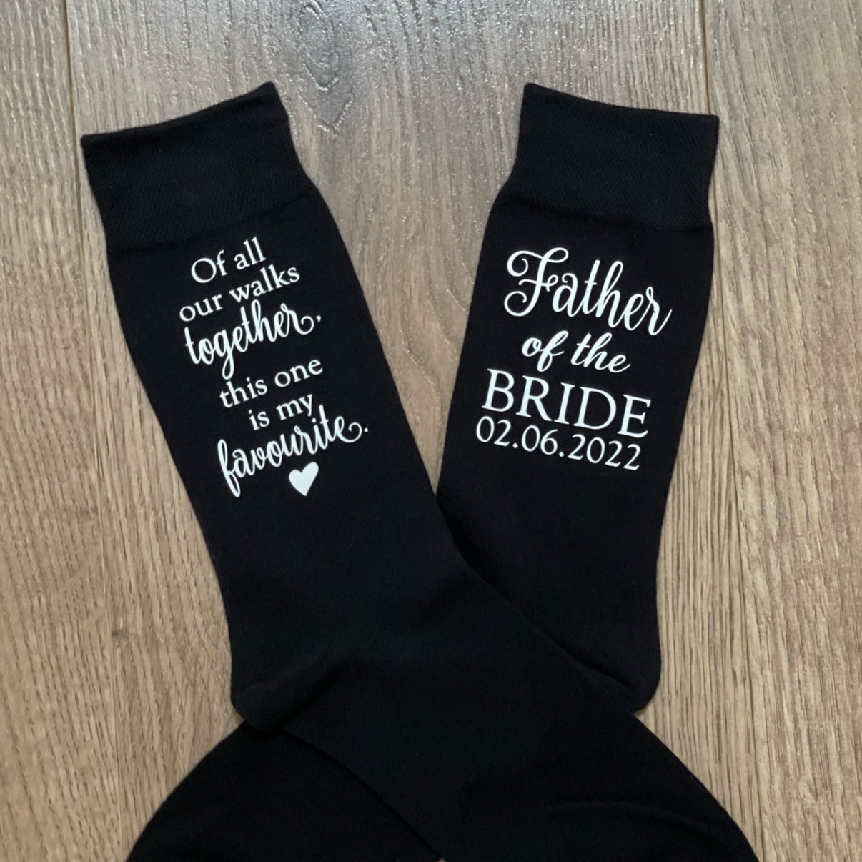 Personalised Father of the Bride socks – Tiny Angel Designs